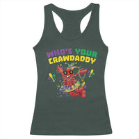 Mardi Gras Crawfish Racerback Tank Top Whos Your Crawdaddy Jester Beads