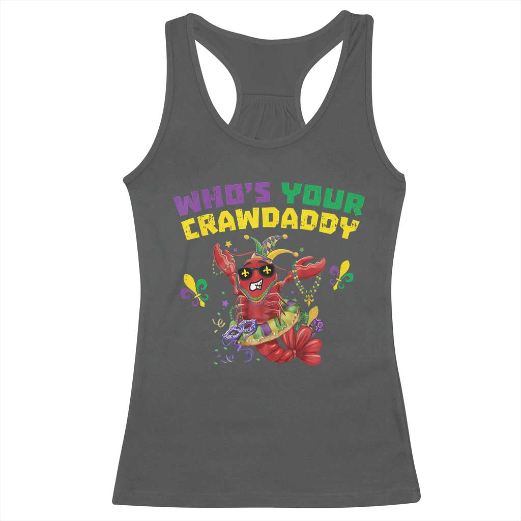 Mardi Gras Crawfish Racerback Tank Top Whos Your Crawdaddy Jester Beads