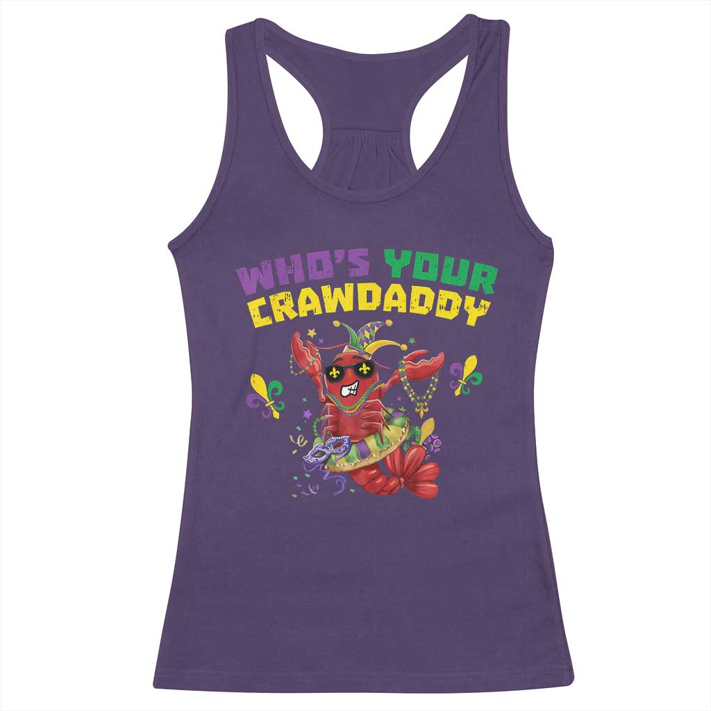 Mardi Gras Crawfish Racerback Tank Top Whos Your Crawdaddy Jester Beads