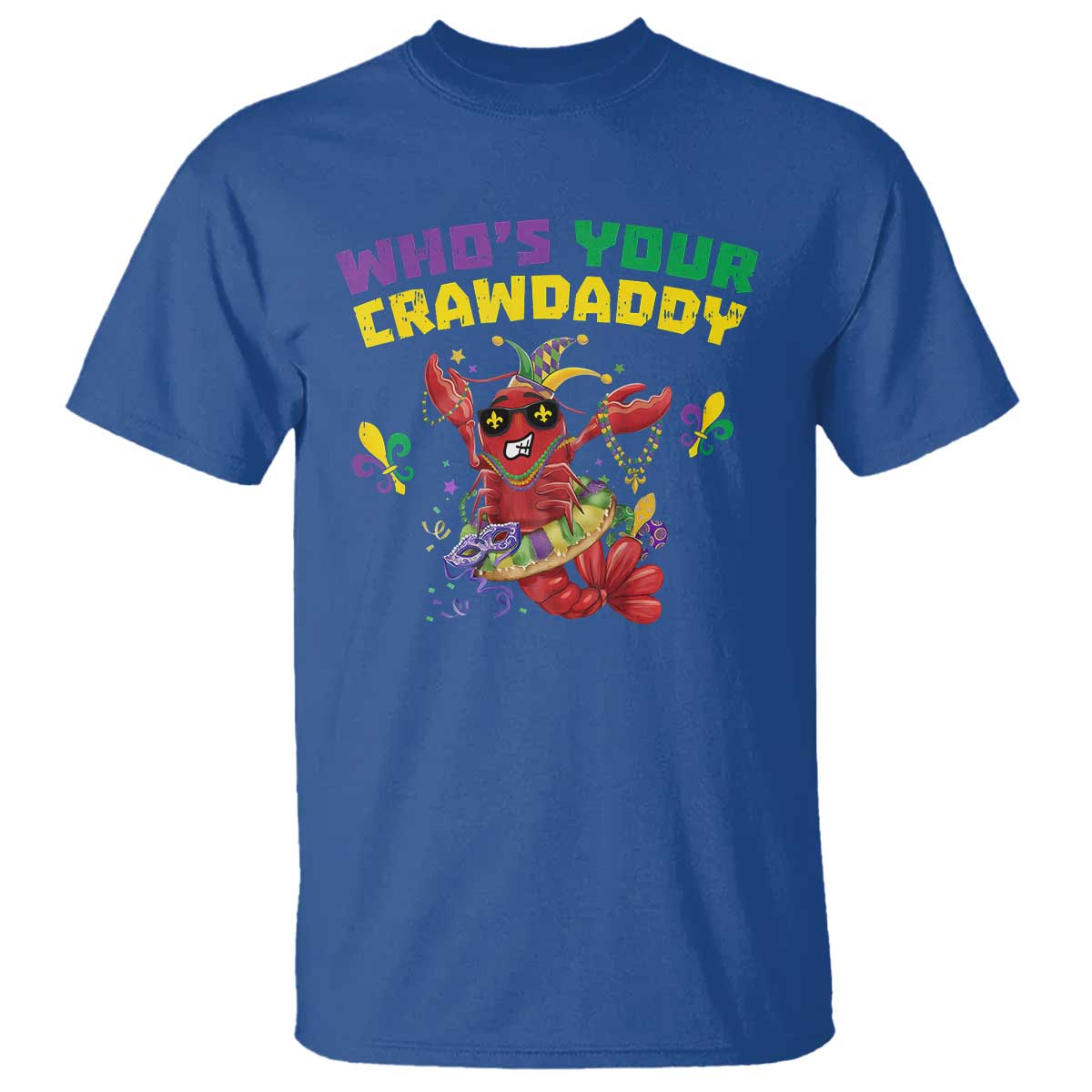 Mardi Gras Crawfish T Shirt Whos Your Crawdaddy Jester Beads