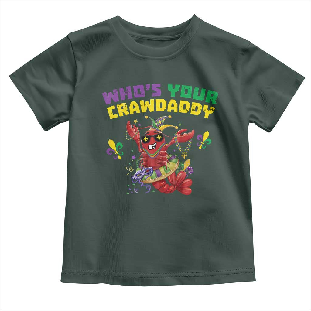 Mardi Gras Crawfish Toddler T Shirt Whos Your Crawdaddy Jester Beads