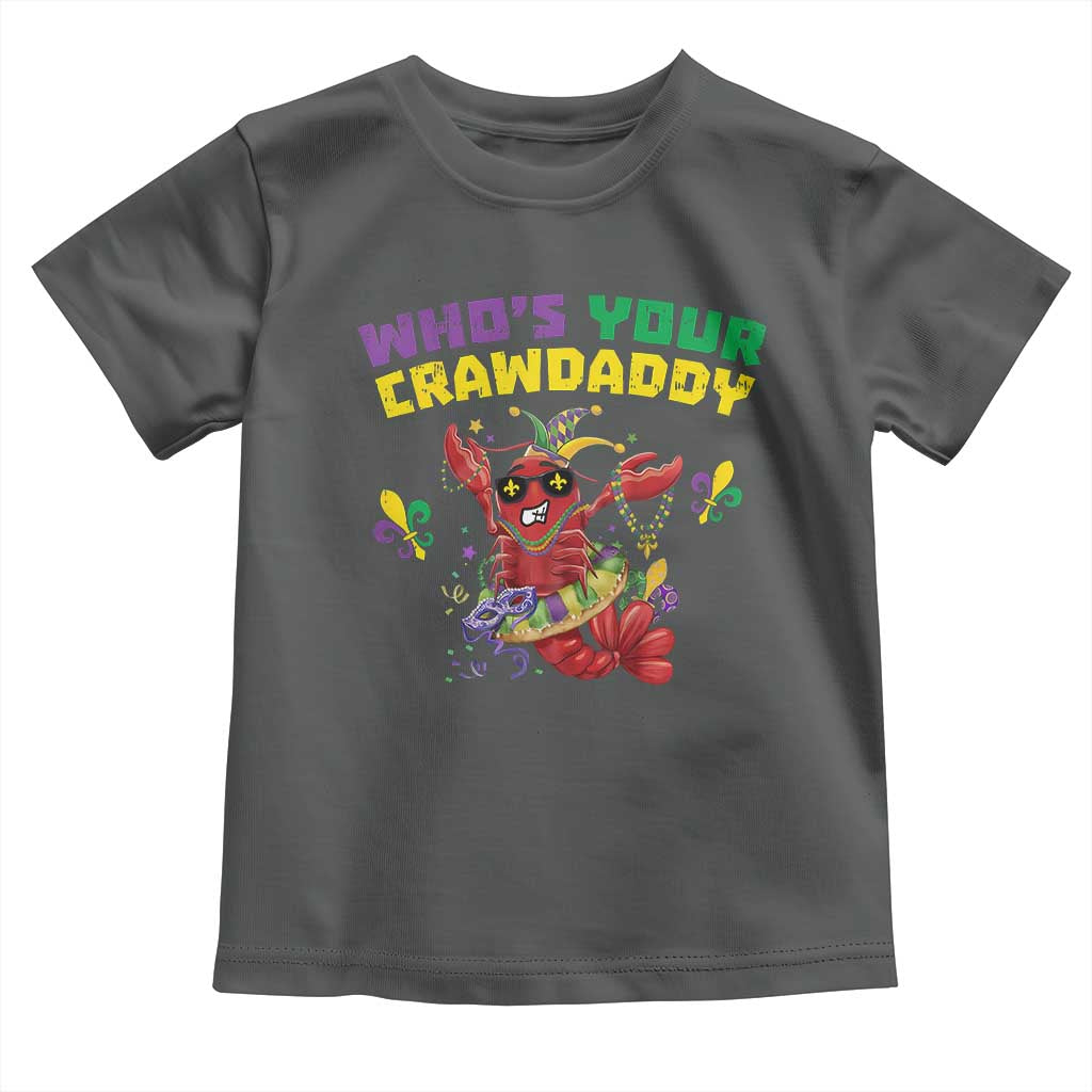 Mardi Gras Crawfish Toddler T Shirt Whos Your Crawdaddy Jester Beads
