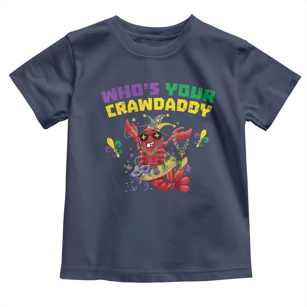 Mardi Gras Crawfish Toddler T Shirt Whos Your Crawdaddy Jester Beads