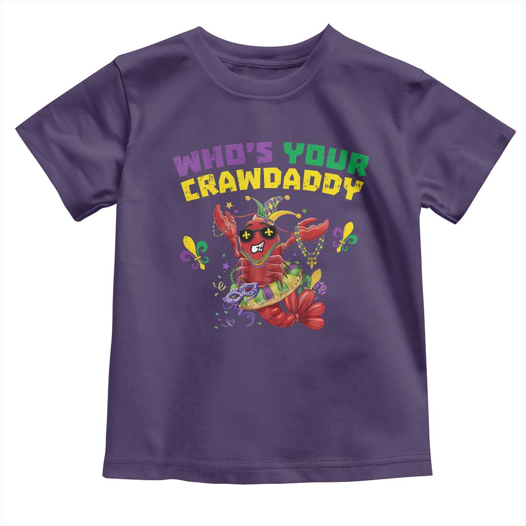 Mardi Gras Crawfish Toddler T Shirt Whos Your Crawdaddy Jester Beads