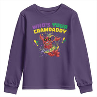Mardi Gras Crawfish Youth Sweatshirt Whos Your Crawdaddy Jester Beads