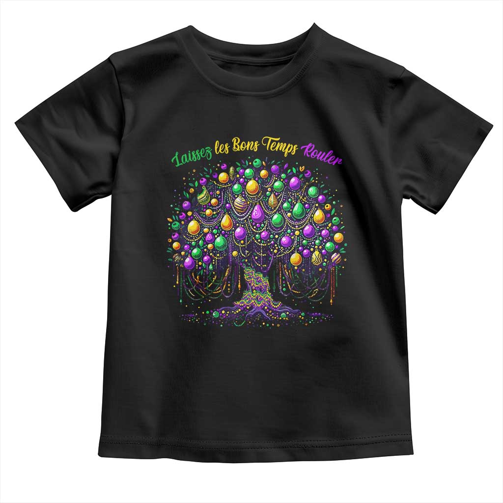 Mardi Gras Bead Tree Toddler T Shirt Carnival New Orleans 2025 Laissez Les Bons Temps Rouler