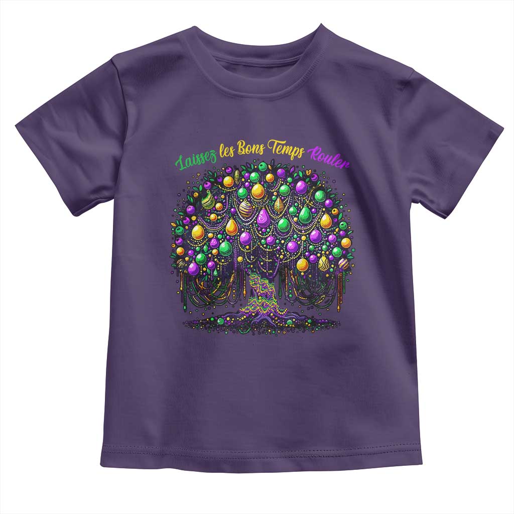 Mardi Gras Bead Tree Toddler T Shirt Carnival New Orleans 2025 Laissez Les Bons Temps Rouler