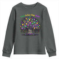 Mardi Gras Bead Tree Youth Sweatshirt Carnival New Orleans 2025 Laissez Les Bons Temps Rouler