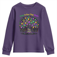 Mardi Gras Bead Tree Youth Sweatshirt Carnival New Orleans 2025 Laissez Les Bons Temps Rouler