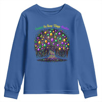 Mardi Gras Bead Tree Youth Sweatshirt Carnival New Orleans 2025 Laissez Les Bons Temps Rouler
