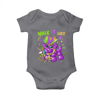Funny Mardi Gras Baby Onesie Walk it Like a Dog Louisiana Fleur De Lis