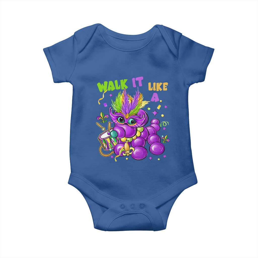 Funny Mardi Gras Baby Onesie Walk it Like a Dog Louisiana Fleur De Lis