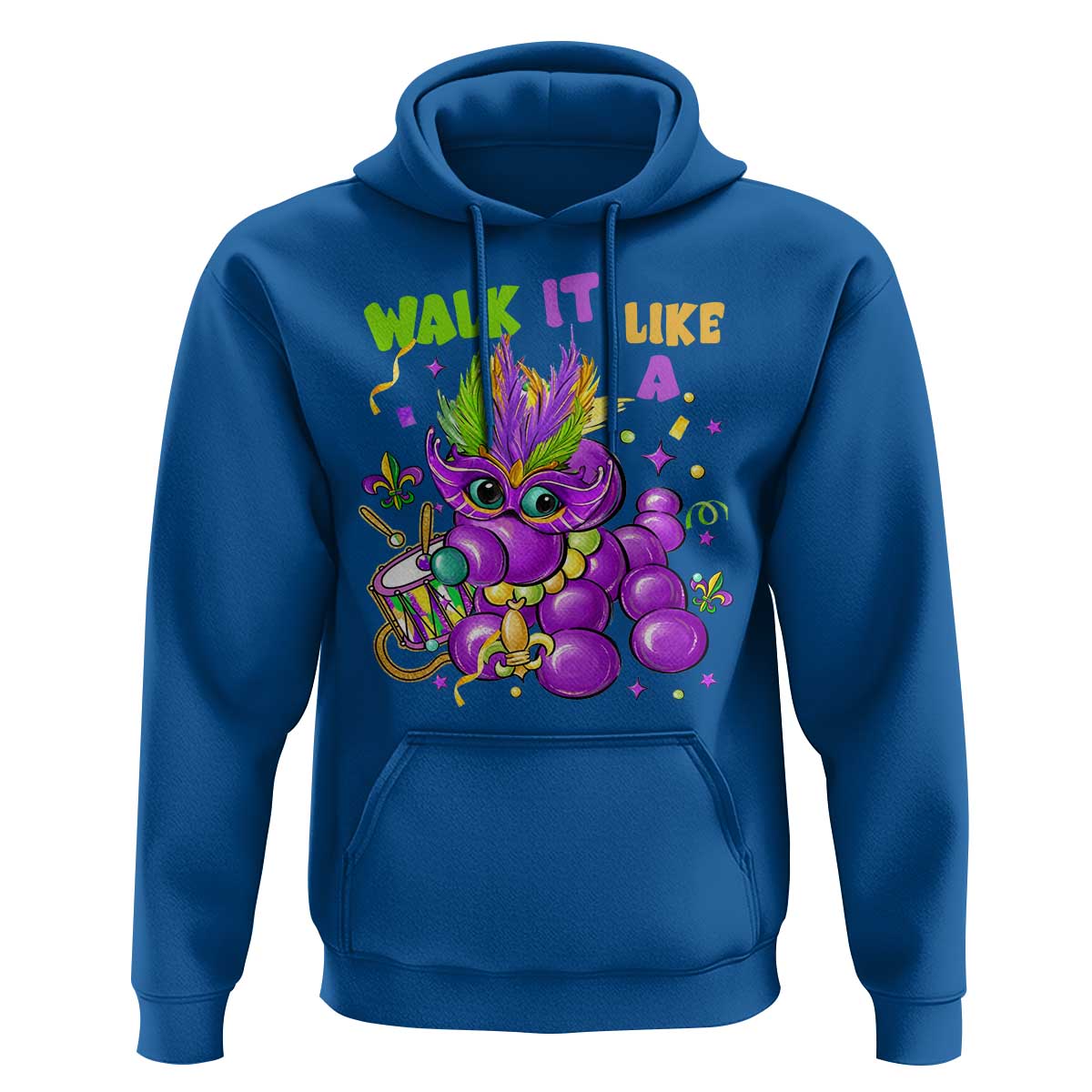 Funny Mardi Gras Hoodie Walk it Like a Dog Louisiana Fleur De Lis