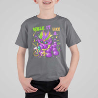 Funny Mardi Gras T Shirt For Kid Walk it Like a Dog Louisiana Fleur De Lis