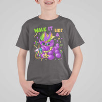 Funny Mardi Gras T Shirt For Kid Walk it Like a Dog Louisiana Fleur De Lis