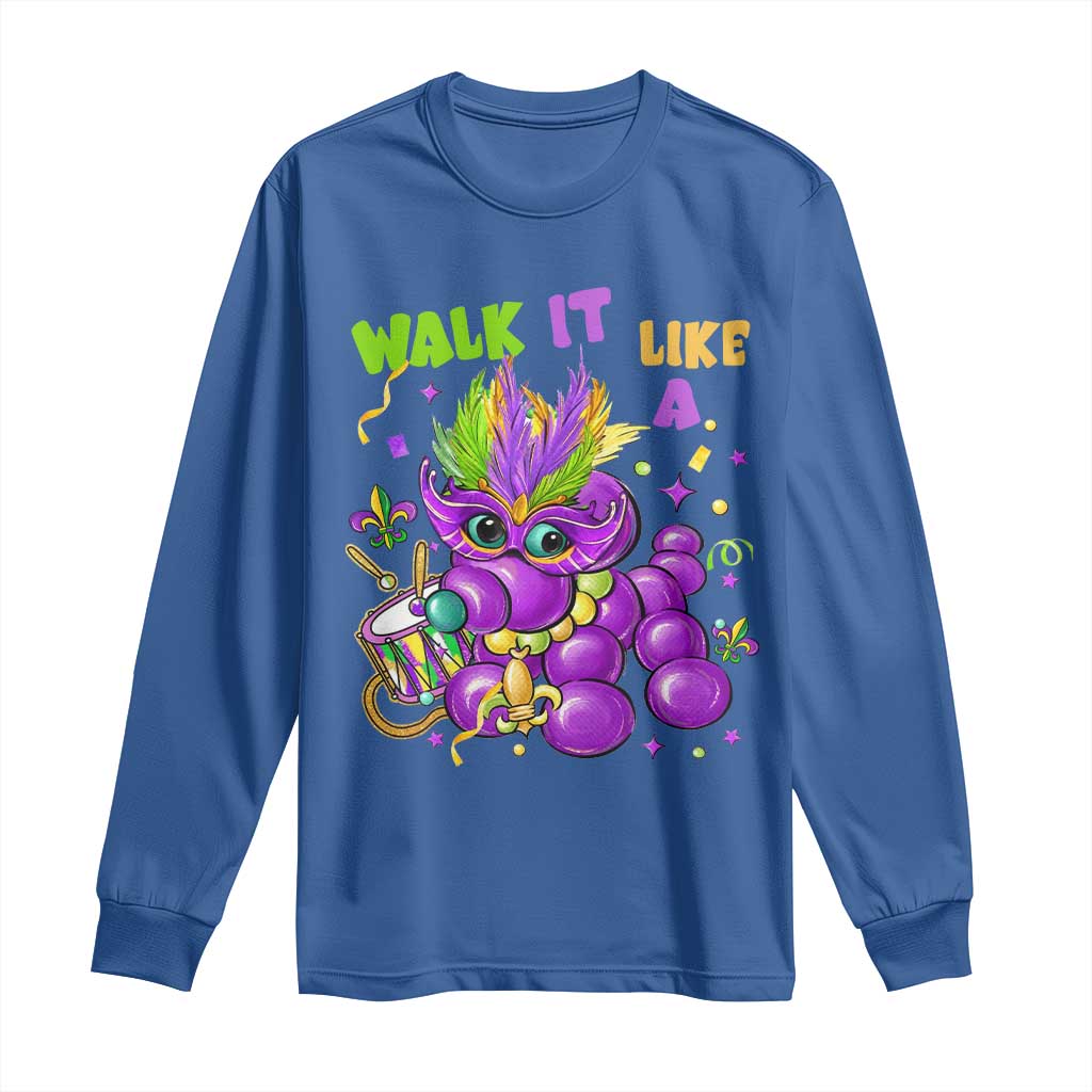 Funny Mardi Gras Long Sleeve Shirt Walk it Like a Dog Louisiana Fleur De Lis
