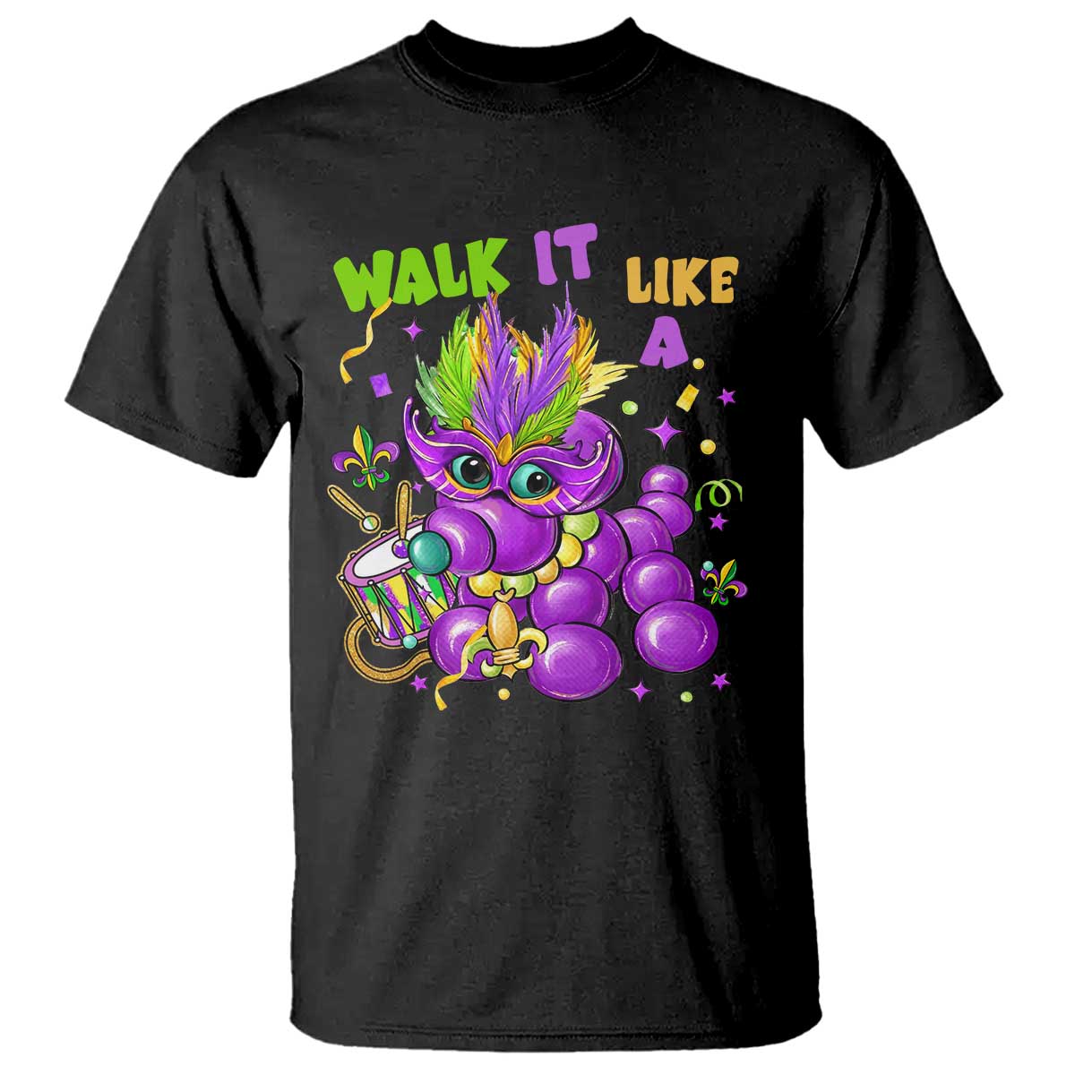 Funny Mardi Gras T Shirt Walk it Like a Dog Louisiana Fleur De Lis