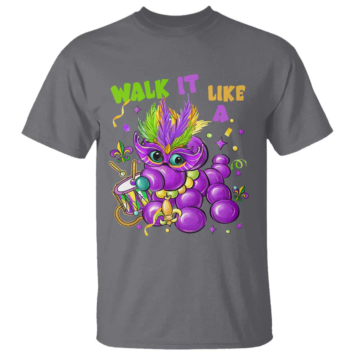 Funny Mardi Gras T Shirt Walk it Like a Dog Louisiana Fleur De Lis
