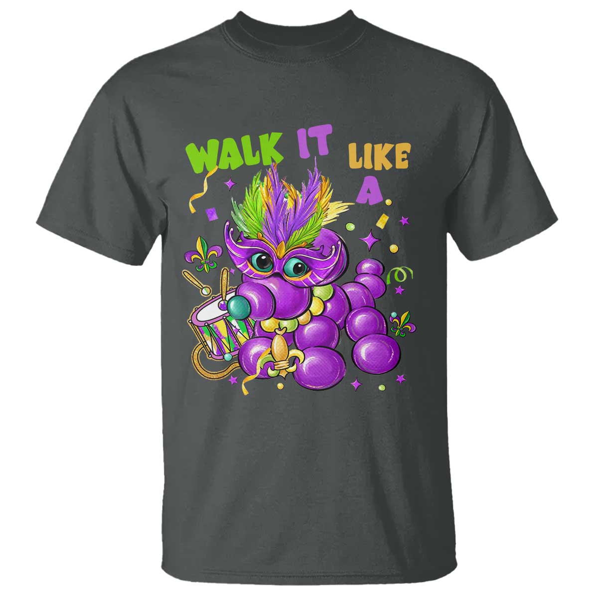 Funny Mardi Gras T Shirt Walk it Like a Dog Louisiana Fleur De Lis