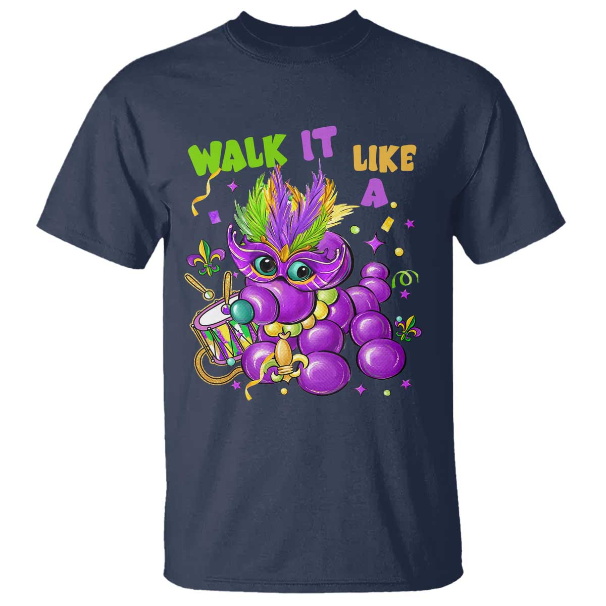 Funny Mardi Gras T Shirt Walk it Like a Dog Louisiana Fleur De Lis