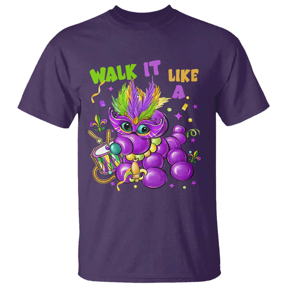 Funny Mardi Gras T Shirt Walk it Like a Dog Louisiana Fleur De Lis