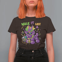 Funny Mardi Gras T Shirt For Women Walk it Like a Dog Louisiana Fleur De Lis