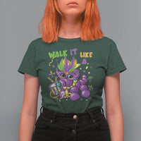 Funny Mardi Gras T Shirt For Women Walk it Like a Dog Louisiana Fleur De Lis