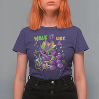 Funny Mardi Gras T Shirt For Women Walk it Like a Dog Louisiana Fleur De Lis