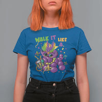 Funny Mardi Gras T Shirt For Women Walk it Like a Dog Louisiana Fleur De Lis
