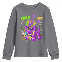 Funny Mardi Gras Youth Sweatshirt Walk it Like a Dog Louisiana Fleur De Lis