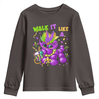 Funny Mardi Gras Youth Sweatshirt Walk it Like a Dog Louisiana Fleur De Lis