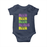 Funny Mardi Gras Baby Onesie Retro Beer Beads Fat Tuesday Festival Celebration