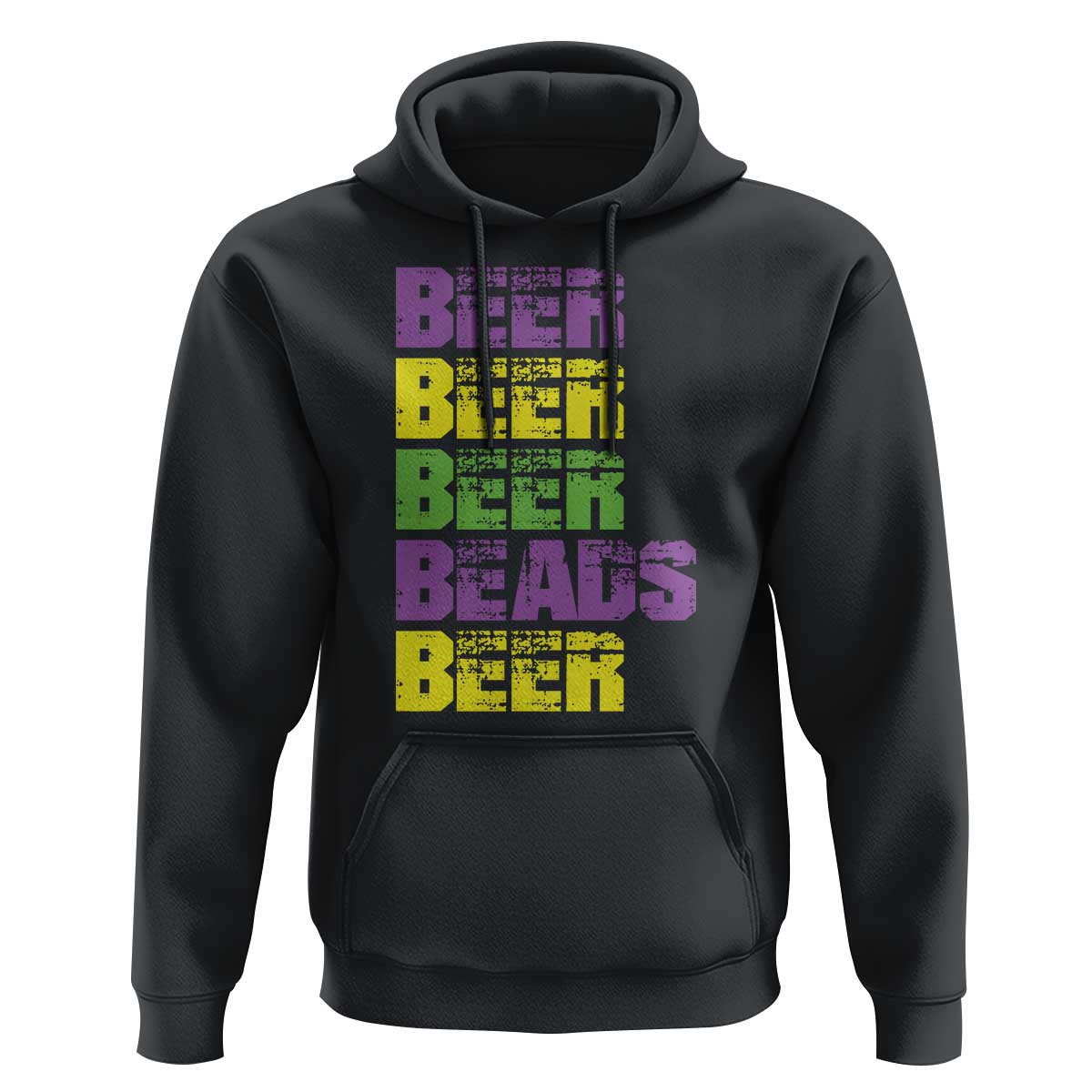 Funny Mardi Gras Hoodie Retro Beer Beads Fat Tuesday Festival Celebration