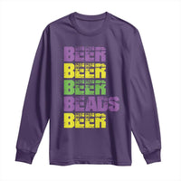 Funny Mardi Gras Long Sleeve Shirt Retro Beer Beads Fat Tuesday Festival Celebration