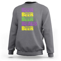 Funny Mardi Gras Sweatshirt Retro Beer Beads Fat Tuesday Festival Celebration