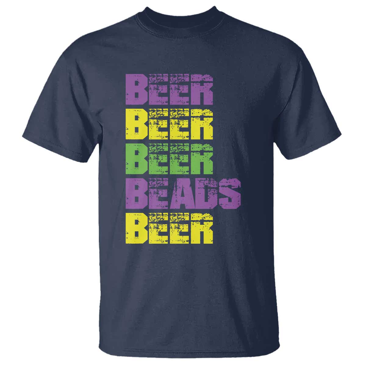 Funny Mardi Gras T Shirt Retro Beer Beads Fat Tuesday Festival Celebration