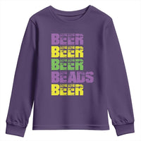 Funny Mardi Gras Youth Sweatshirt Retro Beer Beads Fat Tuesday Festival Celebration