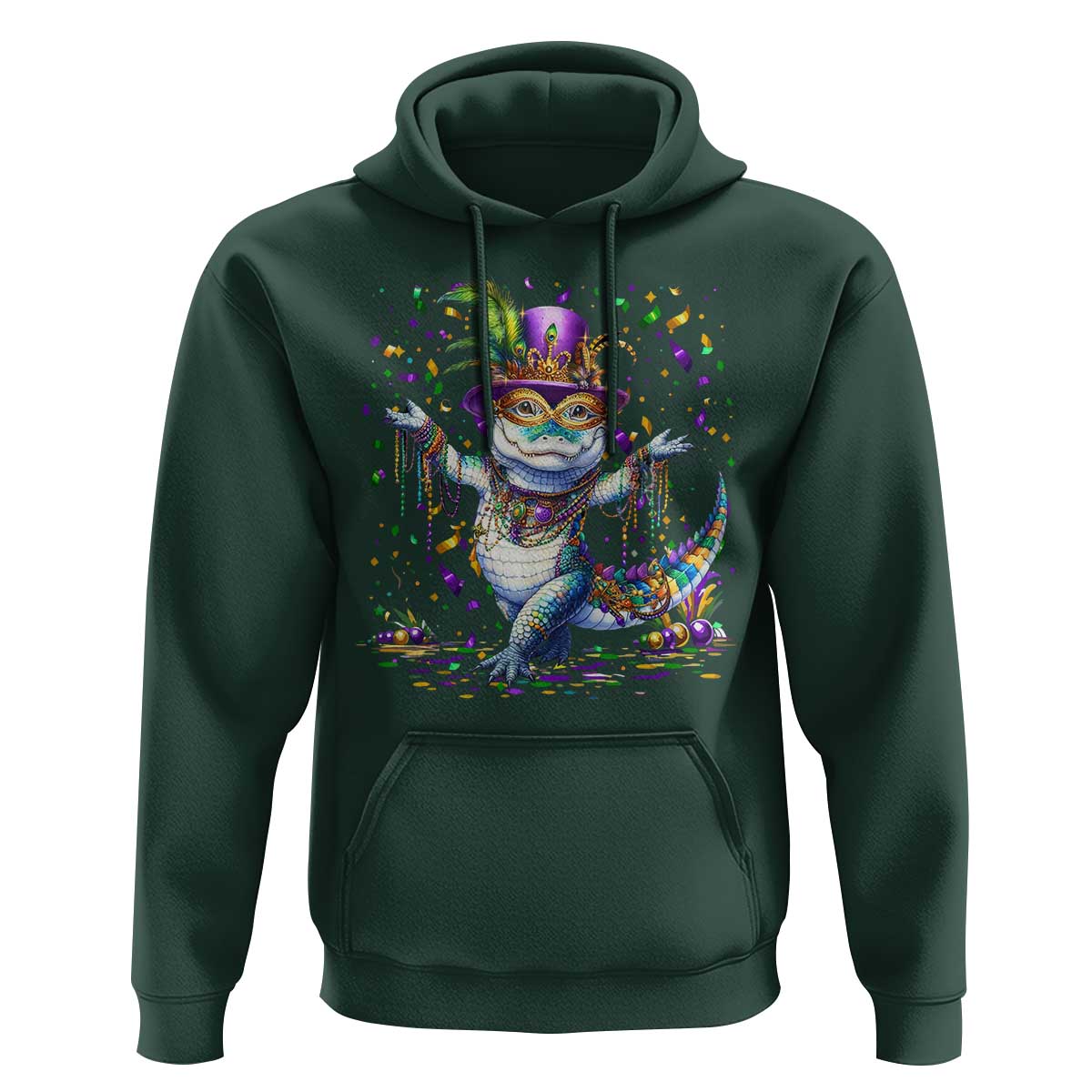 Mardi Gras Crocodile Hoodie Mardigator Alligator Costume Carnival New Orleans Louisiana