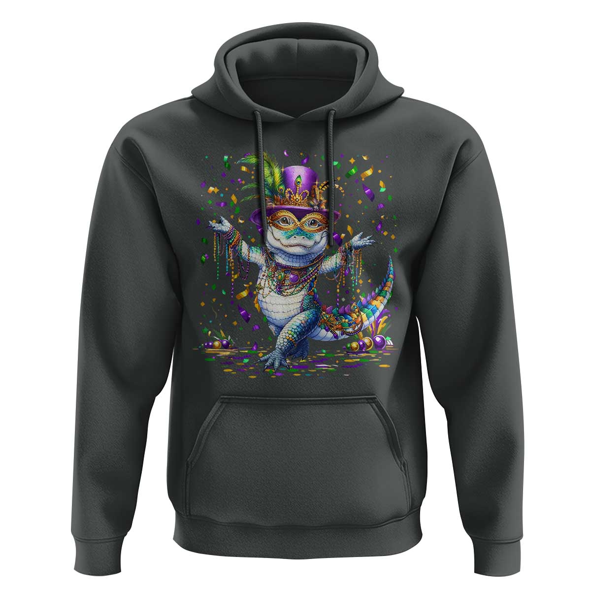 Mardi Gras Crocodile Hoodie Mardigator Alligator Costume Carnival New Orleans Louisiana