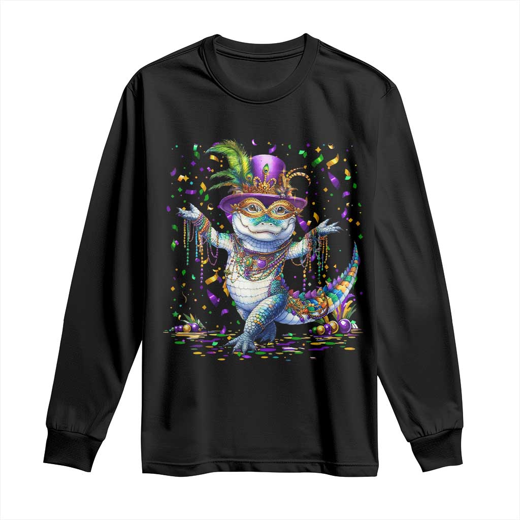Mardi Gras Crocodile Long Sleeve Shirt Mardigator Alligator Costume Carnival New Orleans Louisiana