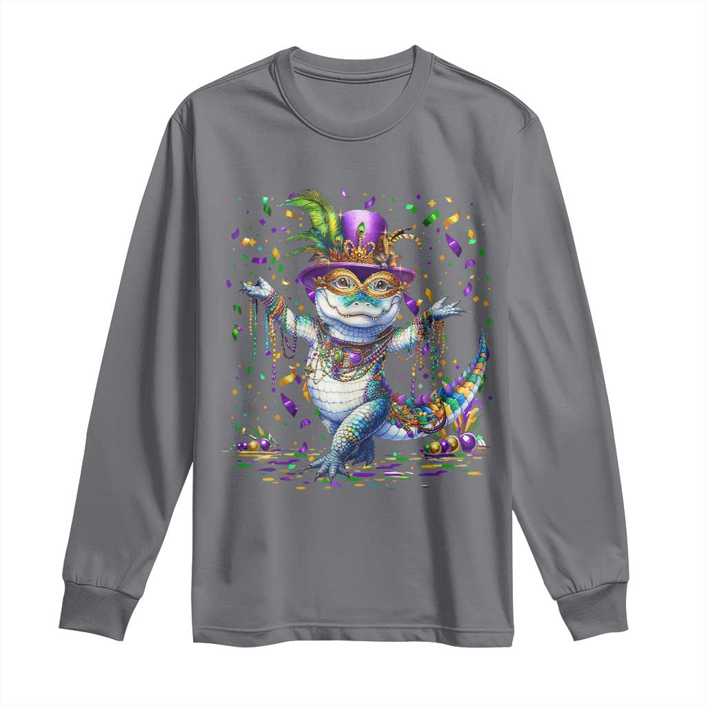 Mardi Gras Crocodile Long Sleeve Shirt Mardigator Alligator Costume Carnival New Orleans Louisiana