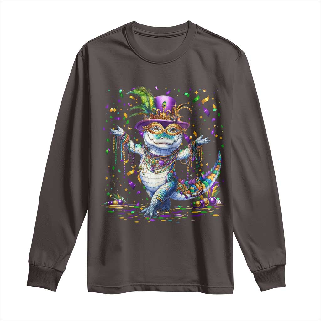 Mardi Gras Crocodile Long Sleeve Shirt Mardigator Alligator Costume Carnival New Orleans Louisiana