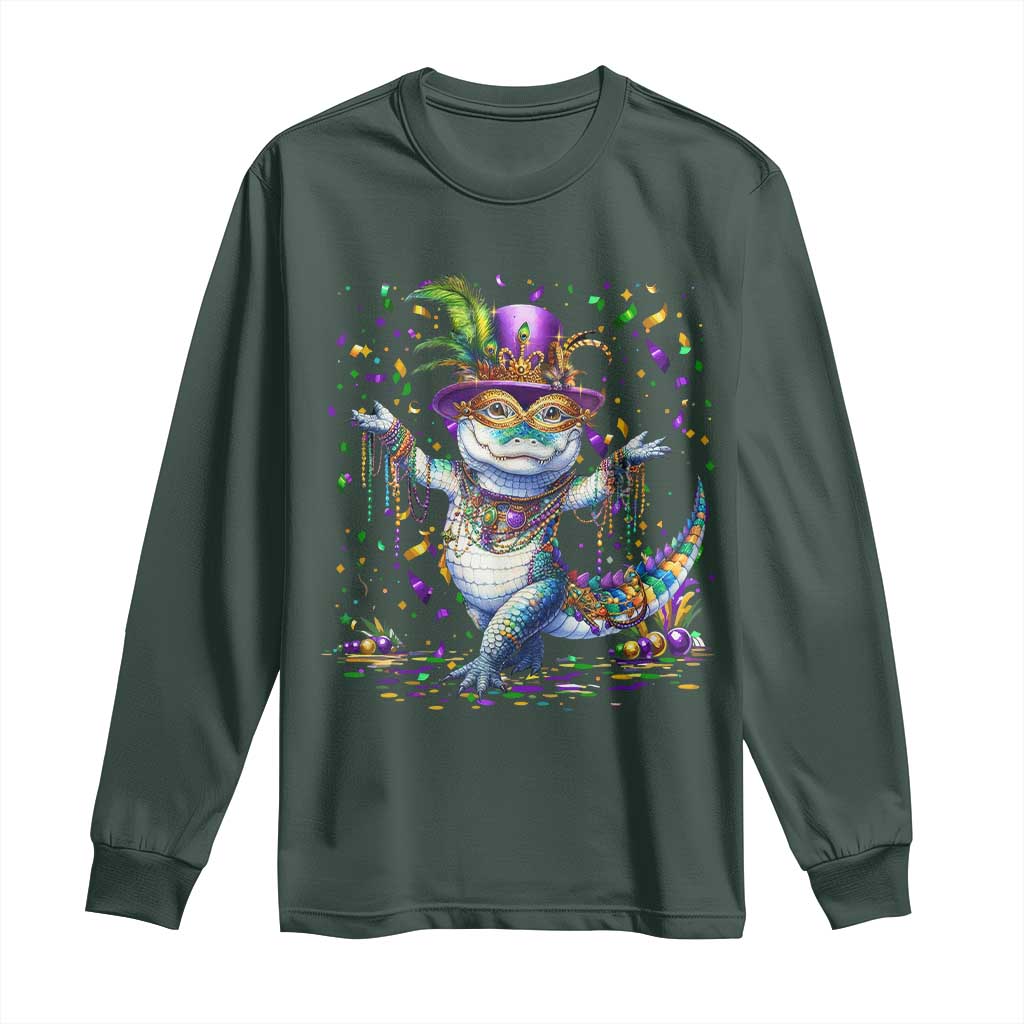 Mardi Gras Crocodile Long Sleeve Shirt Mardigator Alligator Costume Carnival New Orleans Louisiana