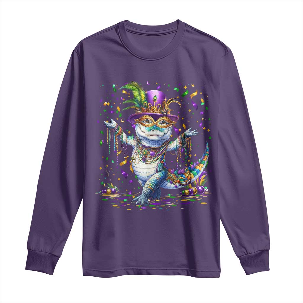 Mardi Gras Crocodile Long Sleeve Shirt Mardigator Alligator Costume Carnival New Orleans Louisiana