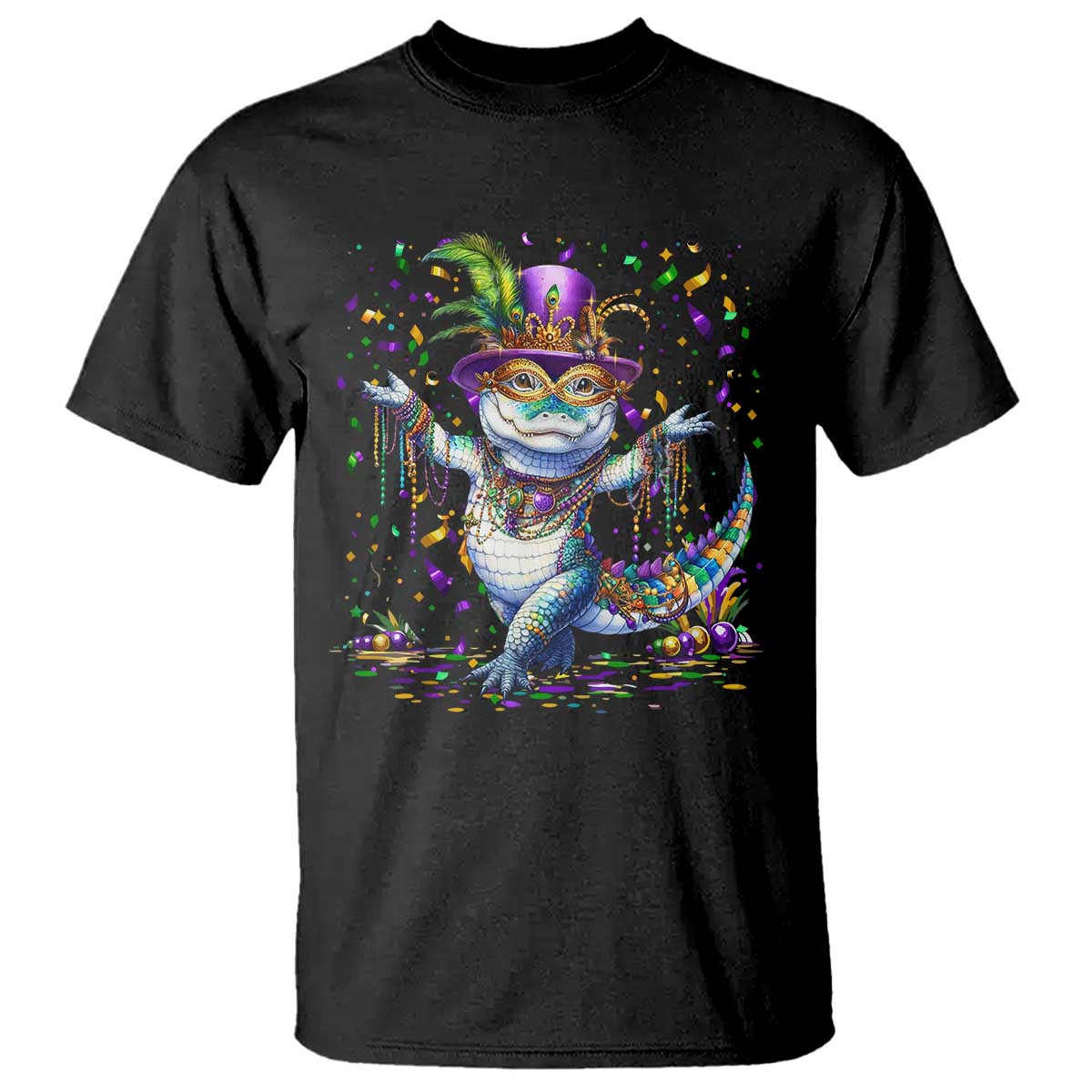 Mardi Gras Crocodile T Shirt Mardigator Alligator Costume Carnival New Orleans Louisiana