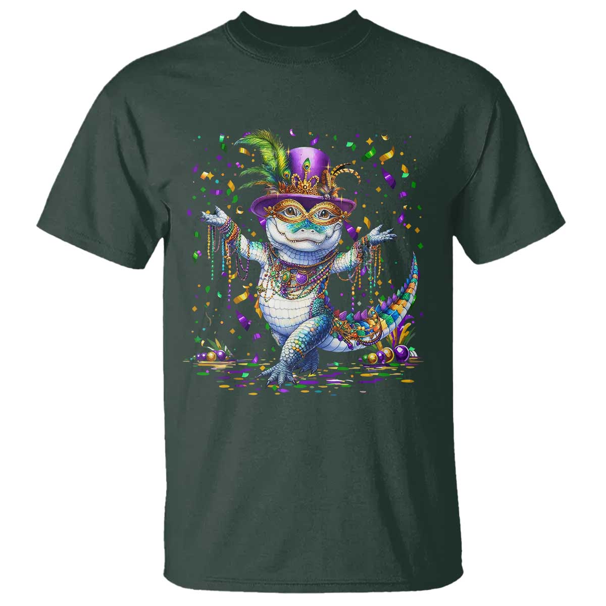Mardi Gras Crocodile T Shirt Mardigator Alligator Costume Carnival New Orleans Louisiana