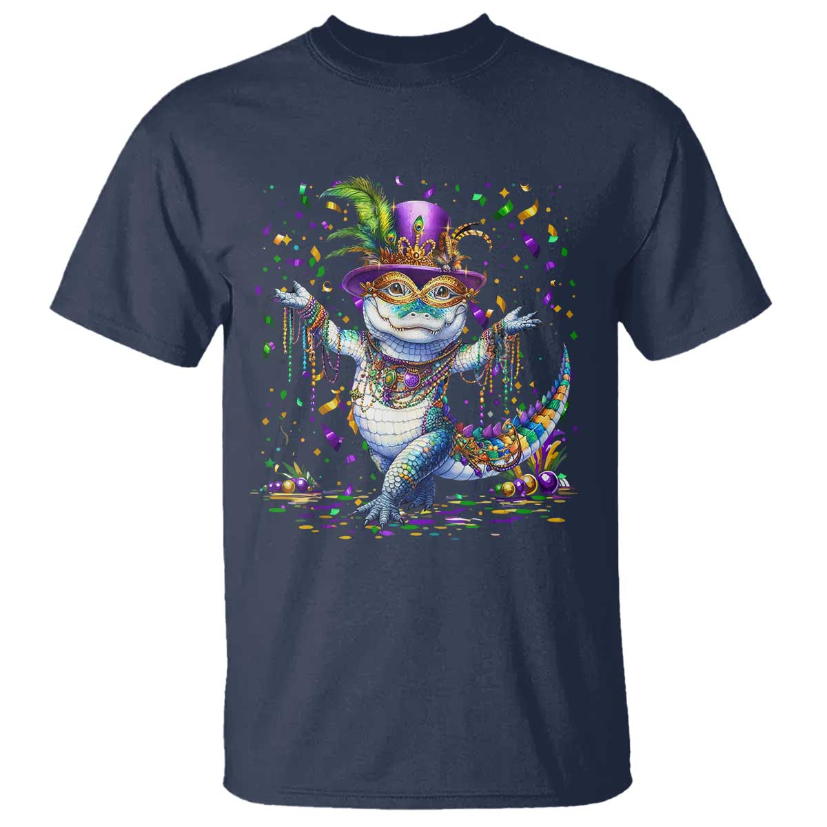 Mardi Gras Crocodile T Shirt Mardigator Alligator Costume Carnival New Orleans Louisiana