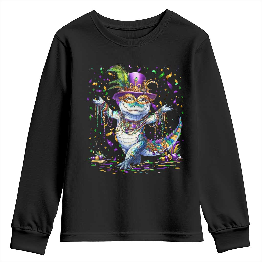 Mardi Gras Crocodile Youth Sweatshirt Mardigator Alligator Costume Carnival New Orleans Louisiana
