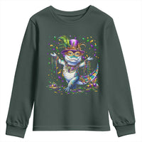Mardi Gras Crocodile Youth Sweatshirt Mardigator Alligator Costume Carnival New Orleans Louisiana