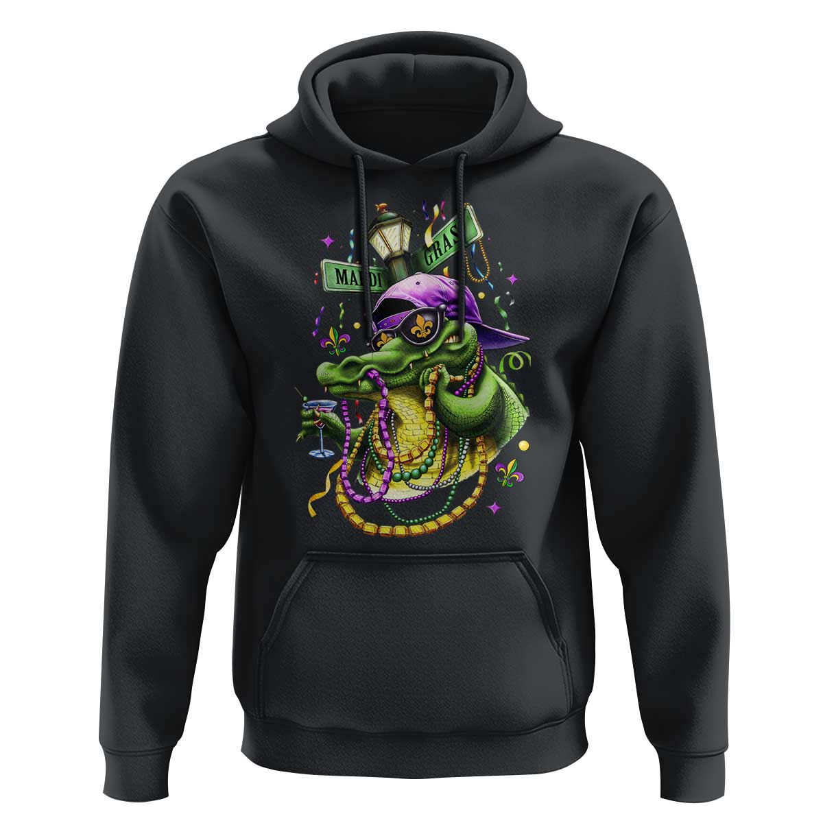 Mardi Gras Alligator Costume Hoodie Mardigator Crocodile Carnival New Orleans Louisiana